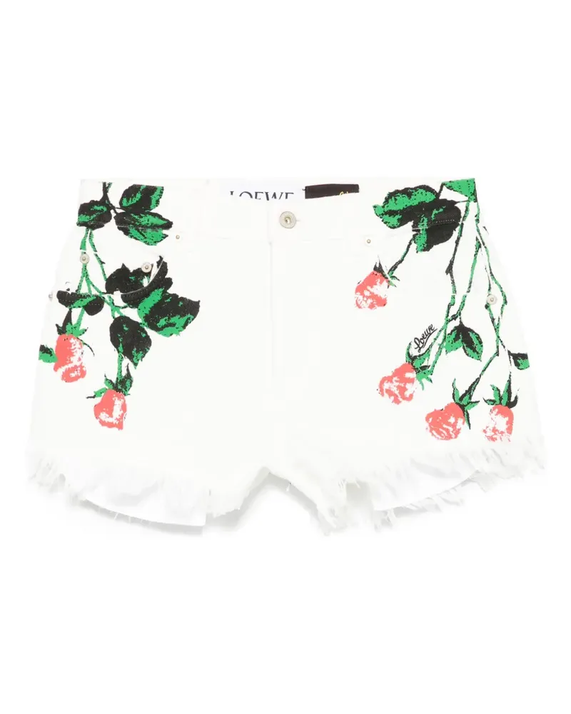 Loewe Shorts mit Blumen-Print - Weiß Weiß