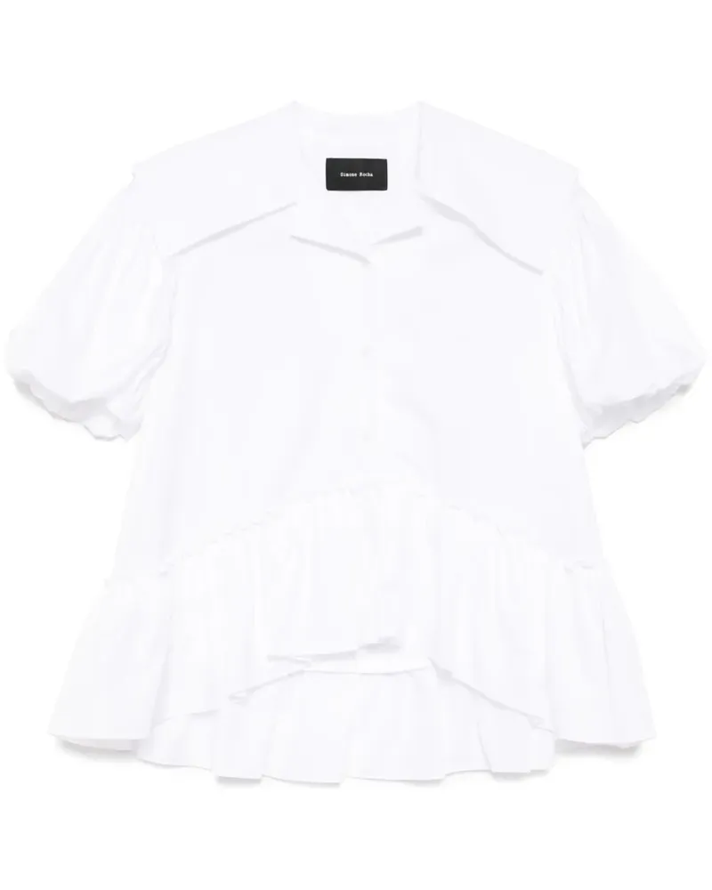 Simone Rocha Hemd mit Puffärmel und Matrosenkragen - Weiß Weiß