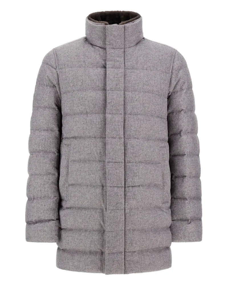 Herno high-neck long-sleeve coat - Grau Grau