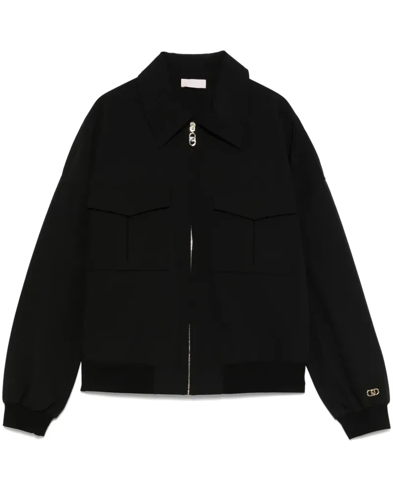 Liu Jo Jacke mit Logo-Schild - Schwarz Schwarz