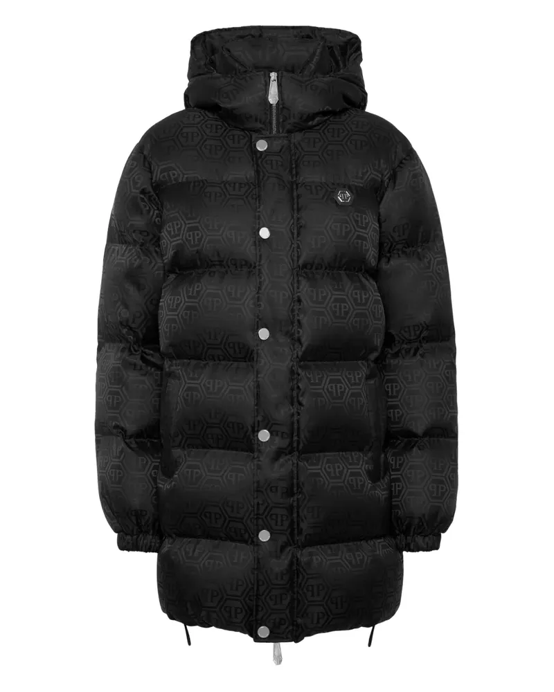 Philipp Plein Mantel mit Monogramm - Schwarz Schwarz