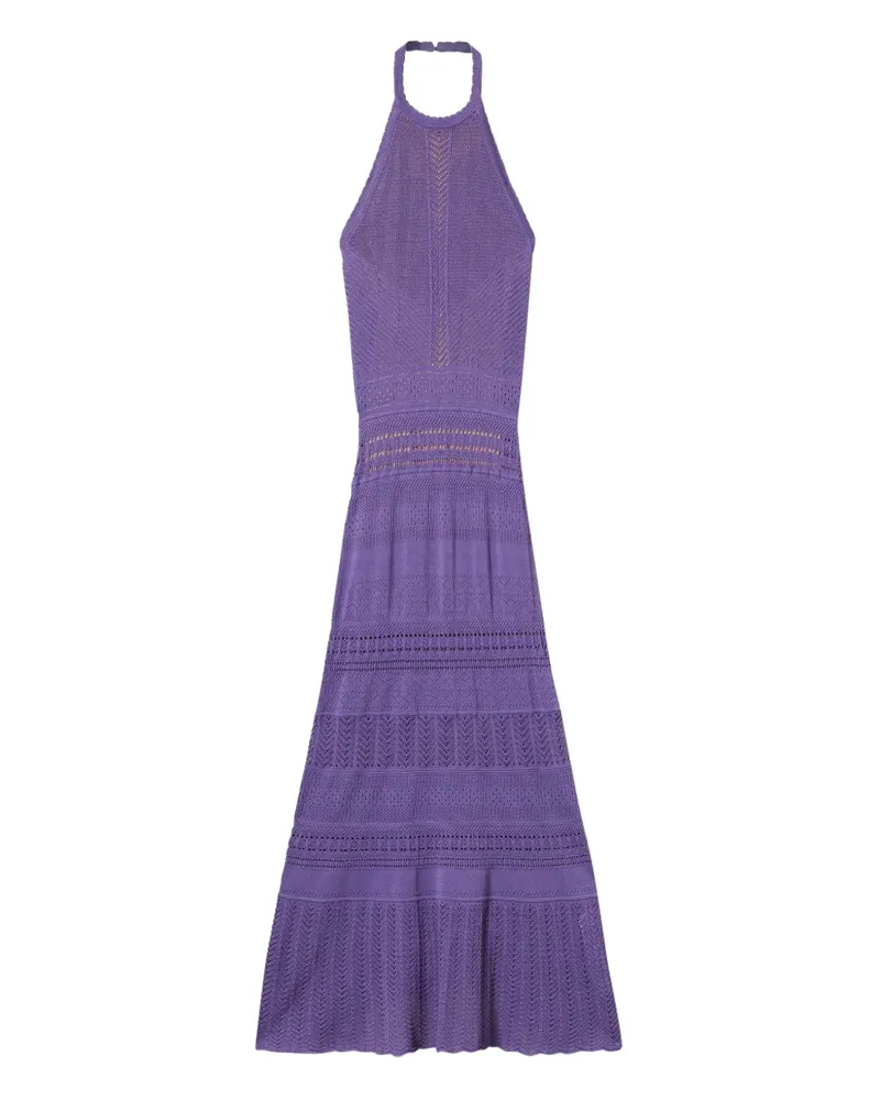 Twin-Set Neckholder-Kleid aus Pointelle-Strick - Violett Violett