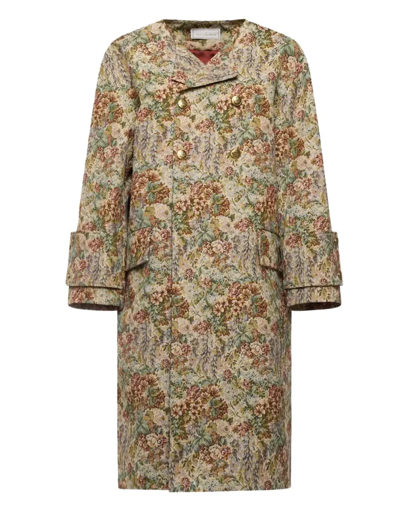 Pierre-Louis Mascia floral-print coat - Nude Nude