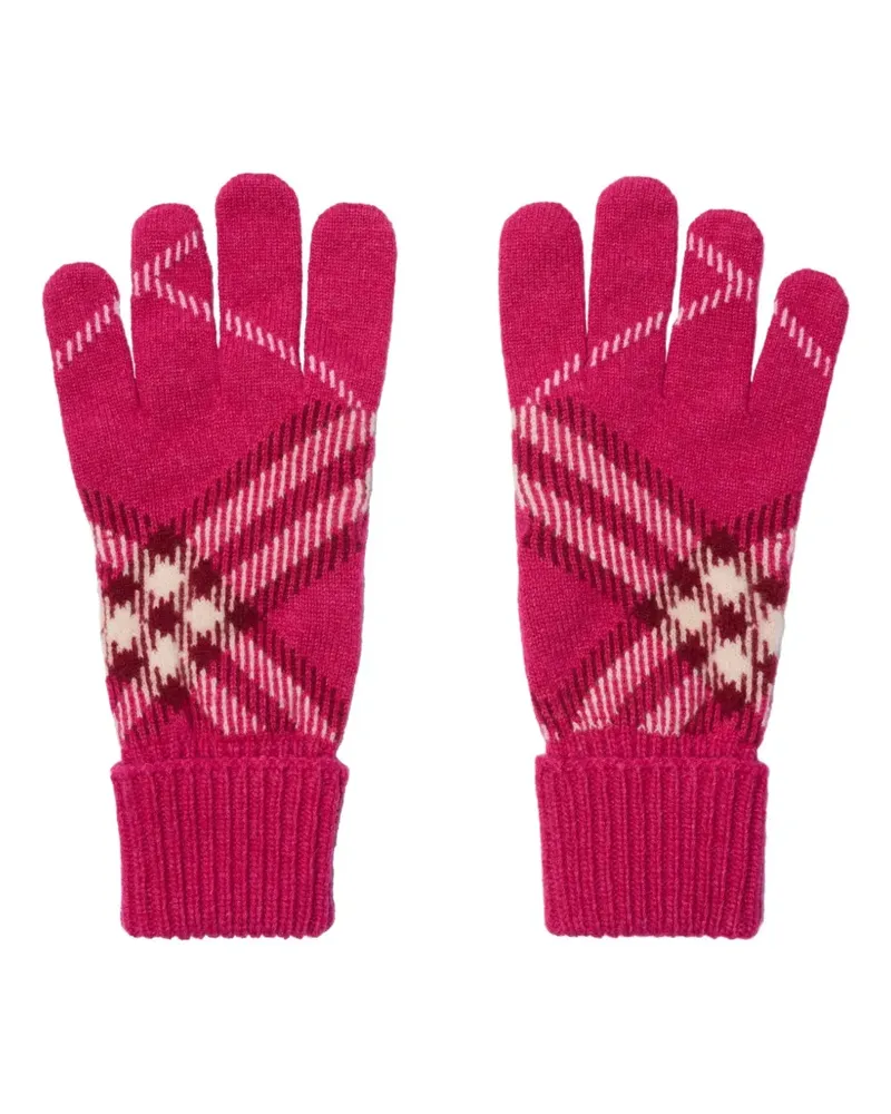 Burberry Karierte Handschuhe - Rosa Rosa