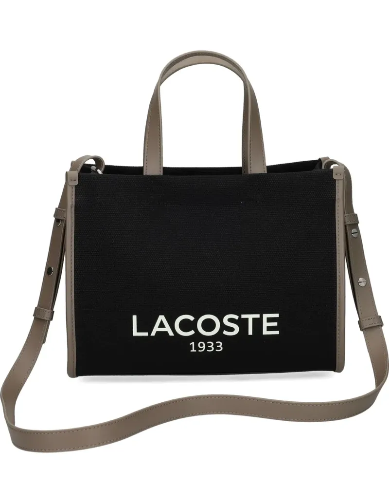 Lacoste Kleiner Heritage Tote Bag - Schwarz Schwarz