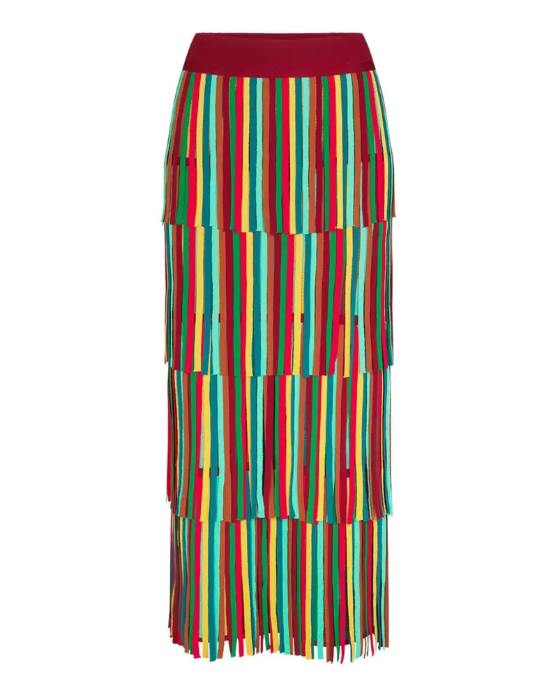 Simon Miller Za Za fringe-trimmed straight maxi skirt - Rot Rot