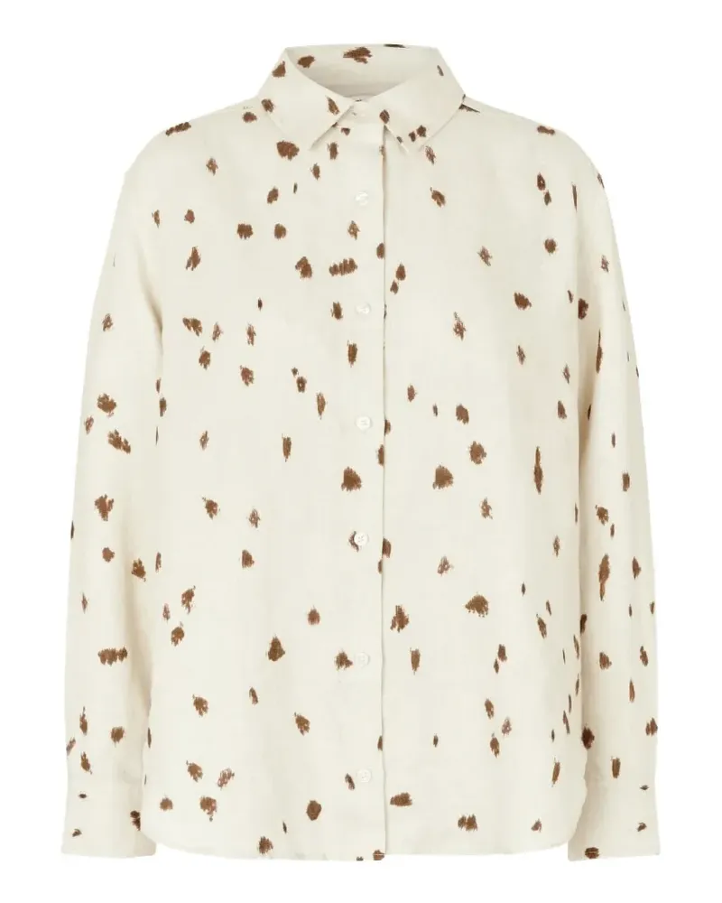 Samsøe & Samsøe Saloves polka-dot linen shirt - Nude Nude