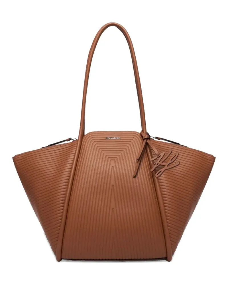 Karl Lagerfeld ridged top shoulder bag - Braun Braun