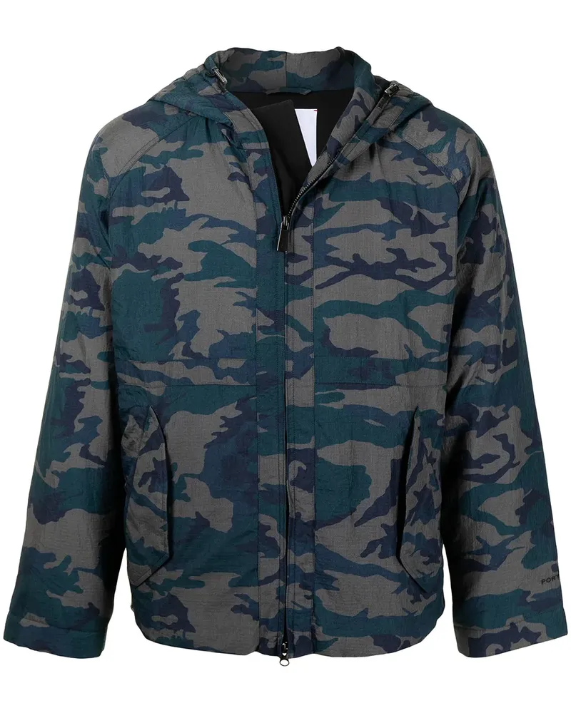 Ports V Kapuzenjacke mit Camouflage-Print - Blau Blau