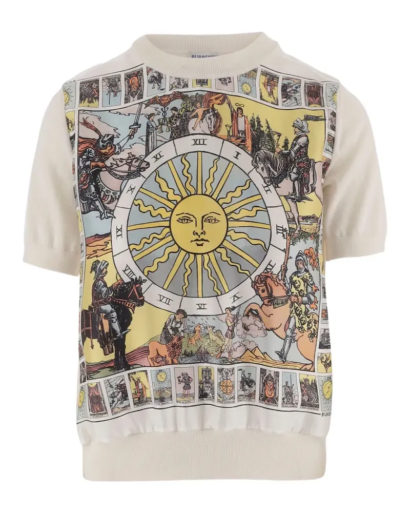 Burberry Tarot-print crew-neck T-shirt - Nude Nude