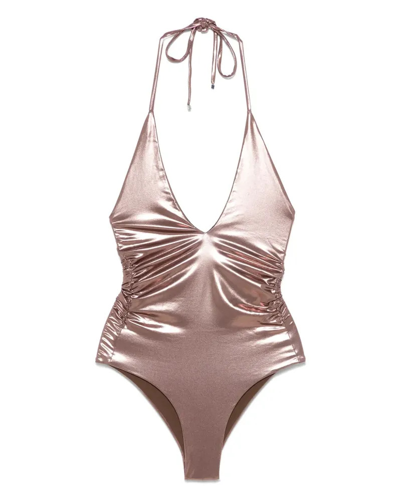 Blumarine Laminierter Badeanzug - Braun Braun