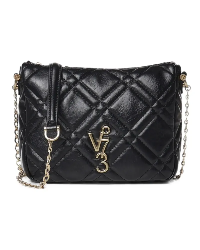 V°73 Diaspro Schultertasche mit Logo-Schild - Schwarz Schwarz