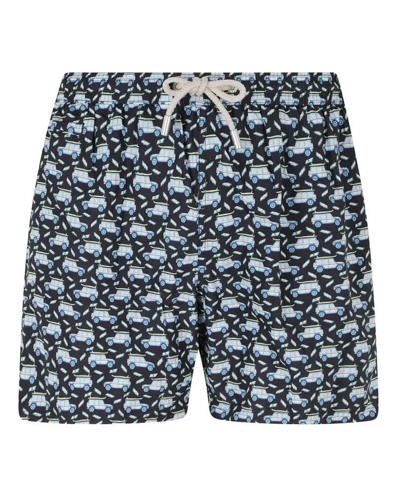 MC2 Saint Barth Lighting car-print swim shorts - Schwarz Schwarz