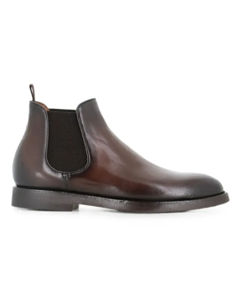 Officine Creative Italia leather elasticated-panel ankle boots - Braun Braun