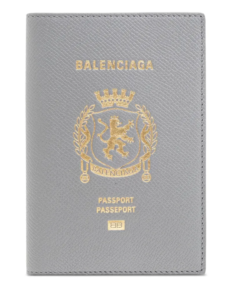 Balenciaga Pass-Etui aus Leder - Grau Grau