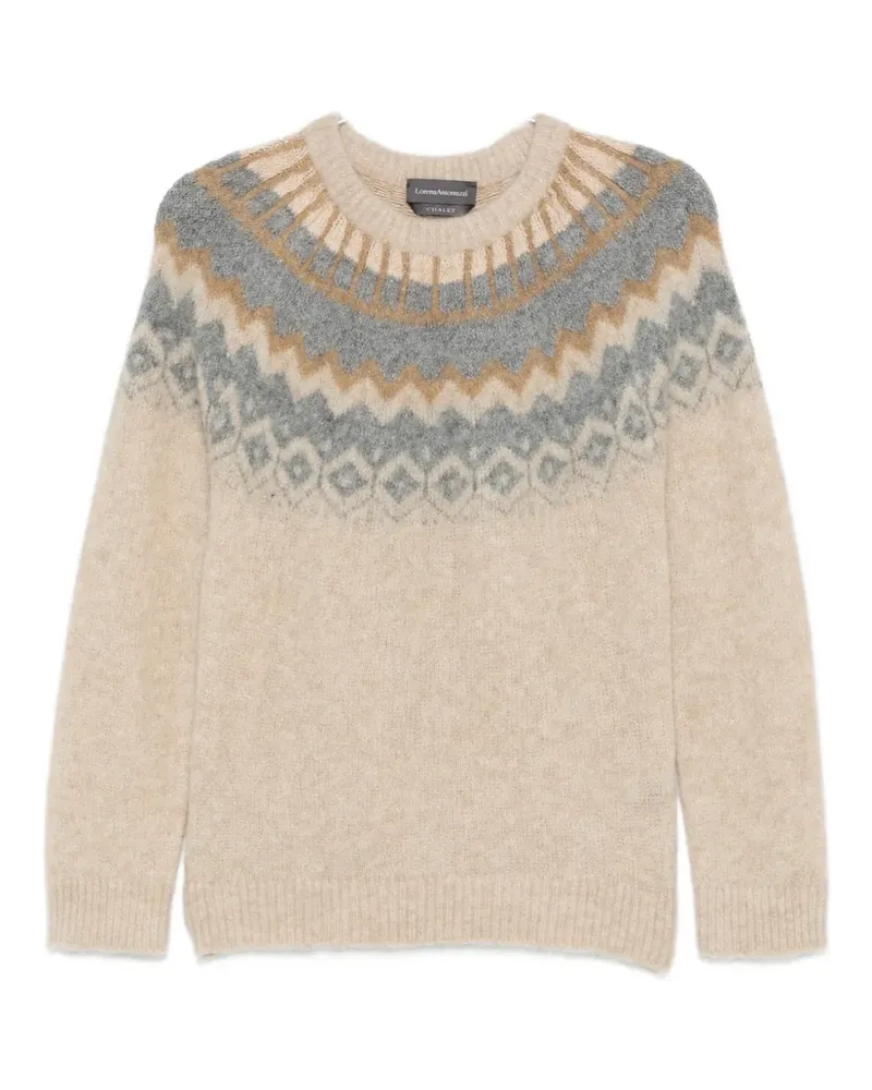 Lorena Antoniazzi patterned crew-neck sweater - Nude Nude
