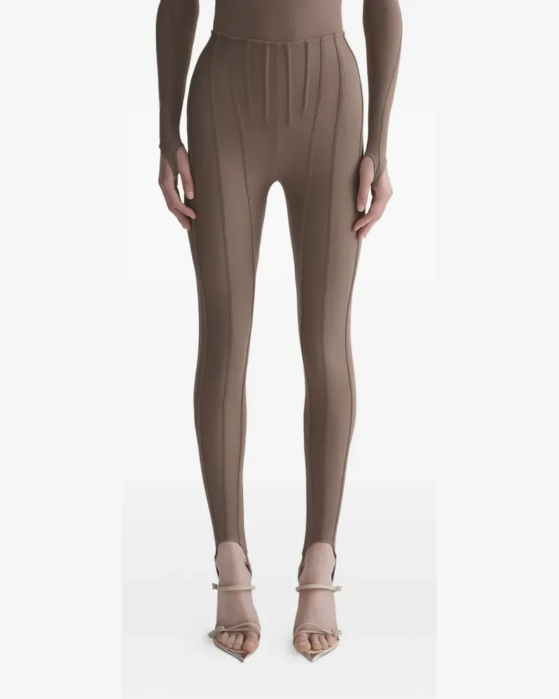 Thierry Mugler Leggings mit Nahtdetail - Braun Braun