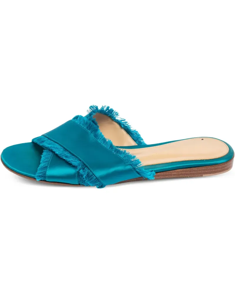 Gianvito Rossi 2024 pre-owned Sandalen mit überkreuzten Fransen - Blau Blau