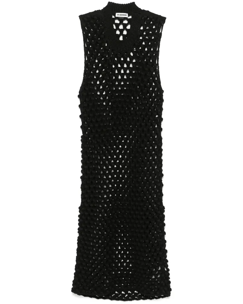 Jil Sander Gehäkeltes Midikleid - Schwarz Schwarz