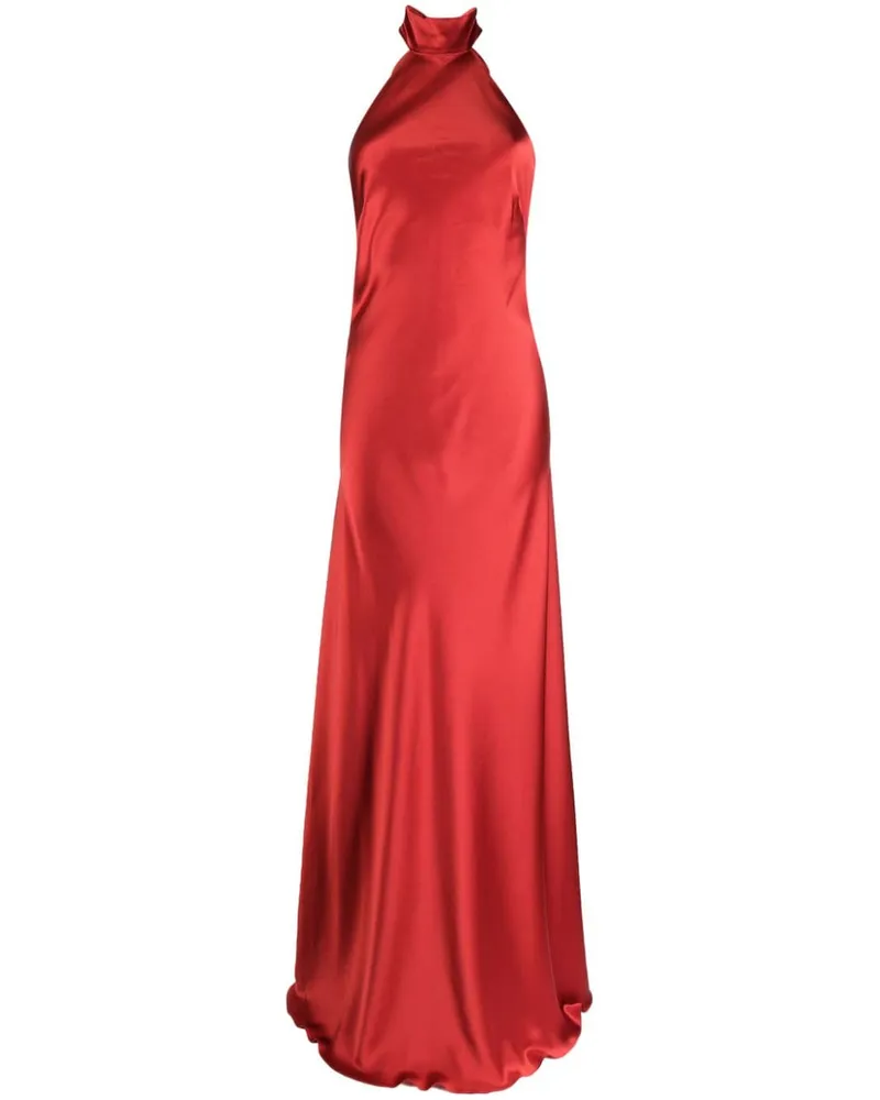 mason by michelle mason Neckholder-Abendkleid aus Seide Rot