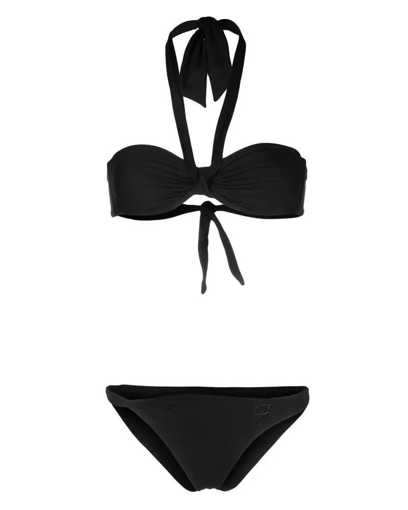 Blumarine Neckholder-Bikinioberteil mit Logo - Schwarz Schwarz