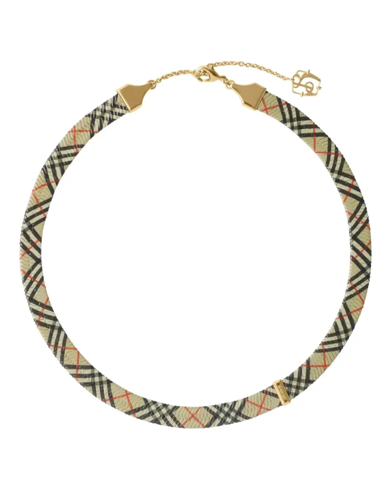 Burberry Karierte Halskette - Gold Gold