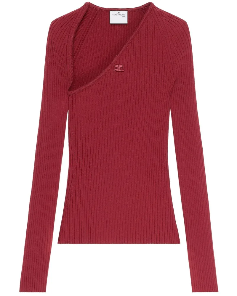 Courrèges Slash ribbed knit top - Rot Rot