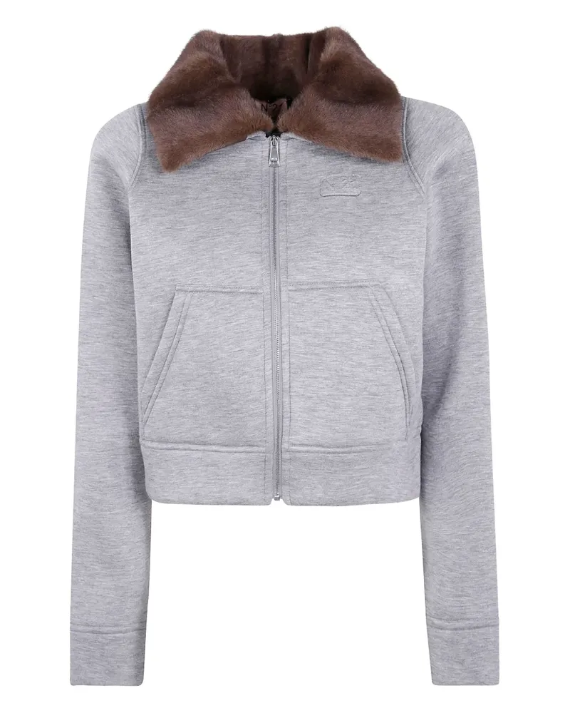 N° 21 Jacke mit Pelzkragen - Grau Grau