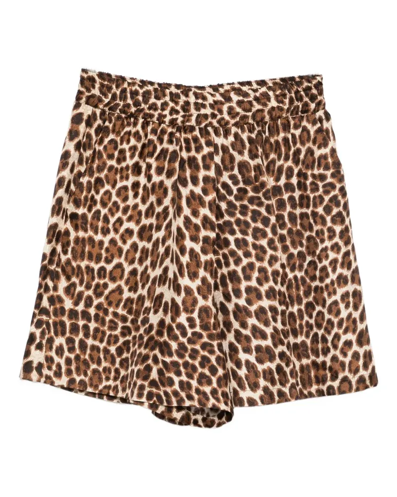 P.A.R.O.S.H. P.A.R.O H. Shorts mit Leoparden-Print - Braun Braun