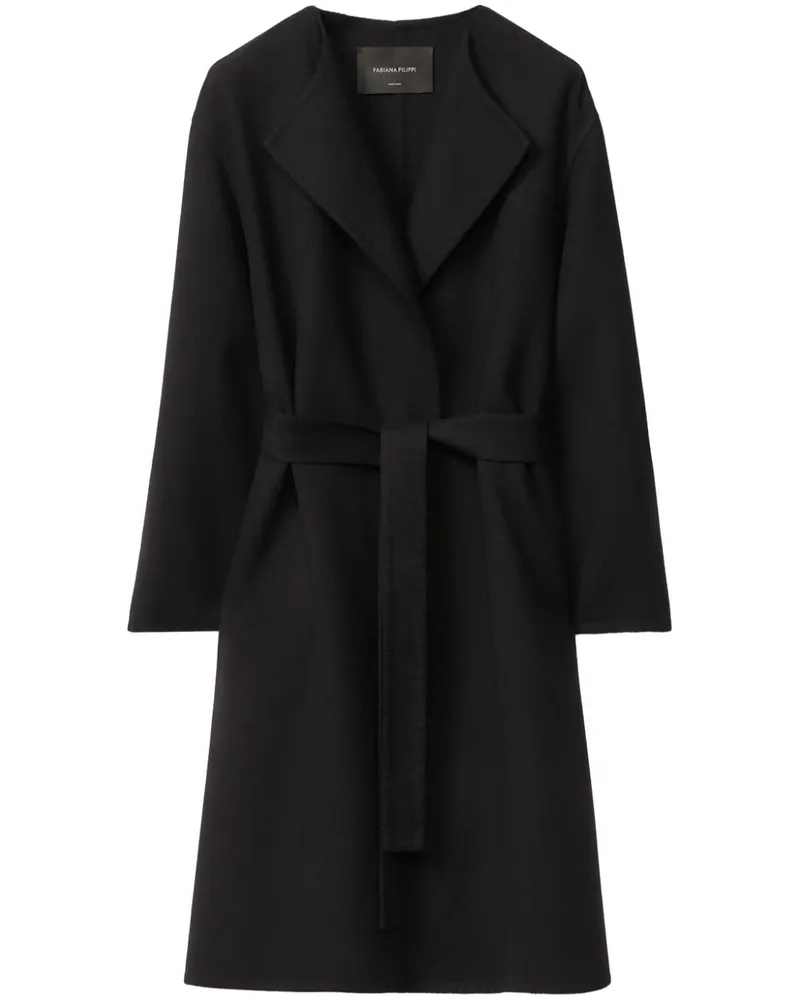Fabiana Filippi Mantel aus Wolle - Schwarz Schwarz