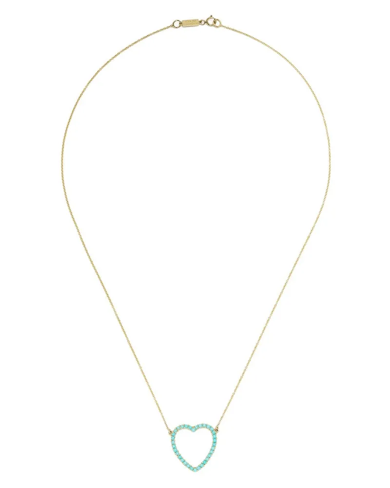 Jennifer Meyer 18kt Gelbgoldhalskette mit Türkis - Schwarz Schwarz