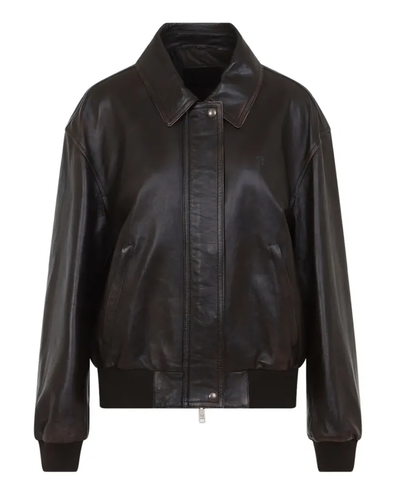 Prada leather bomber jacket - Braun Braun
