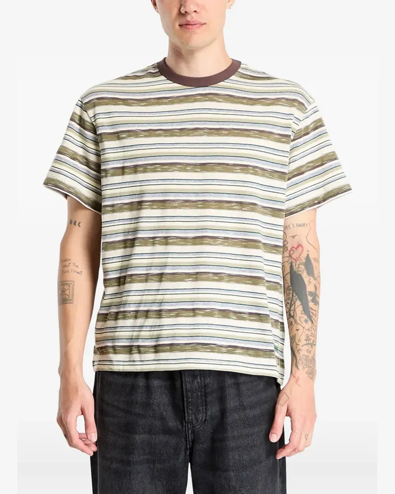 Brain Dead Gestreiftes Toni T-Shirt - Grün Grün