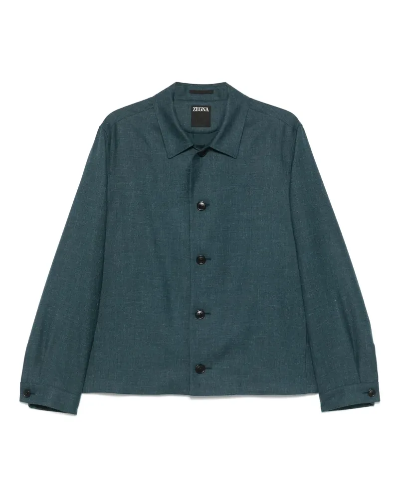 Ermenegildo Zegna Twill-Hemdjacke - Blau Blau