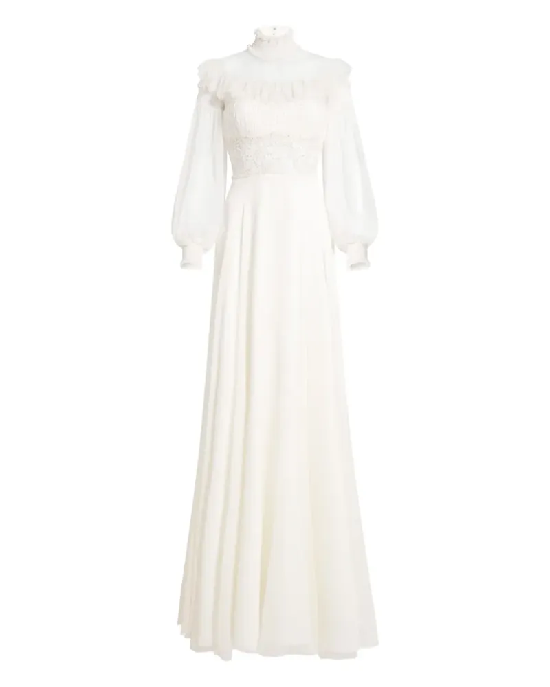 Jenny Packham Gerüschtes Arden Maxikleid - Weiß Weiß