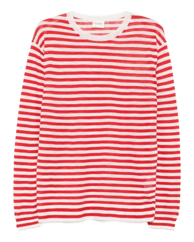 Closed horizontal-stripe sweater - Rot Rot