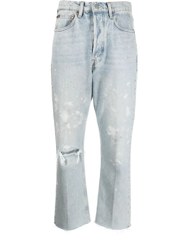 Ralph Lauren Cropped-Jeans in Distressed-Optik - Blau Blau