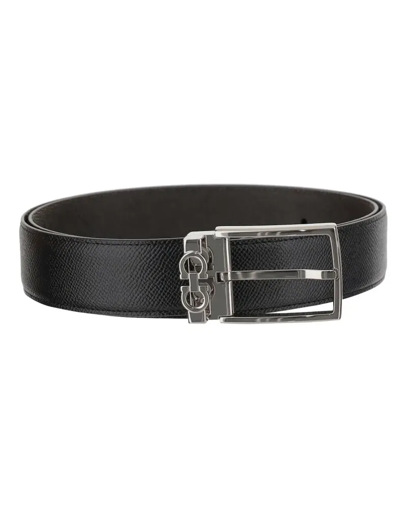 Ferragamo Wendbarer Gancini Gürtel - Schwarz Schwarz