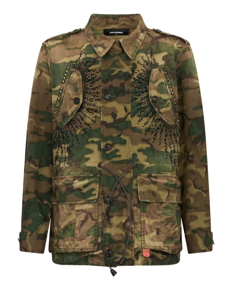 Dsquared2 Rebel Tag Camouflage-Jacke - Grün Grün