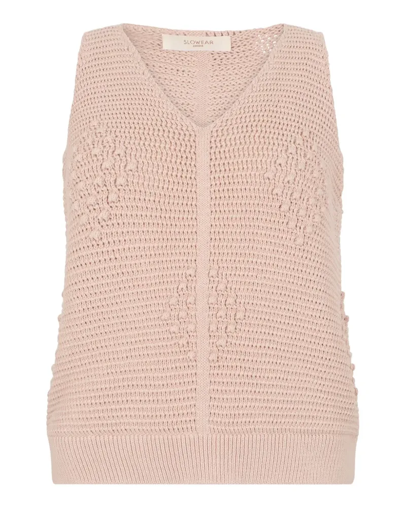 Slowear crochet V-neck top - Nude Nude