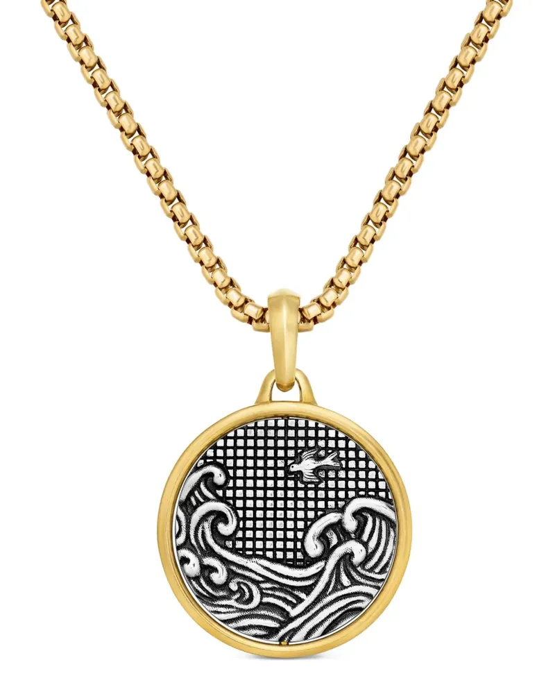 David Yurman 18kt Water and Fire Duality Gelbgold- und Sterlingsilberamulett (30mm Gold