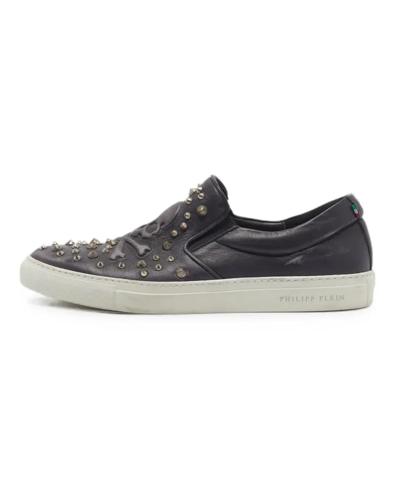 Philipp Plein skull studded slip-on sneakers - Schwarz Schwarz