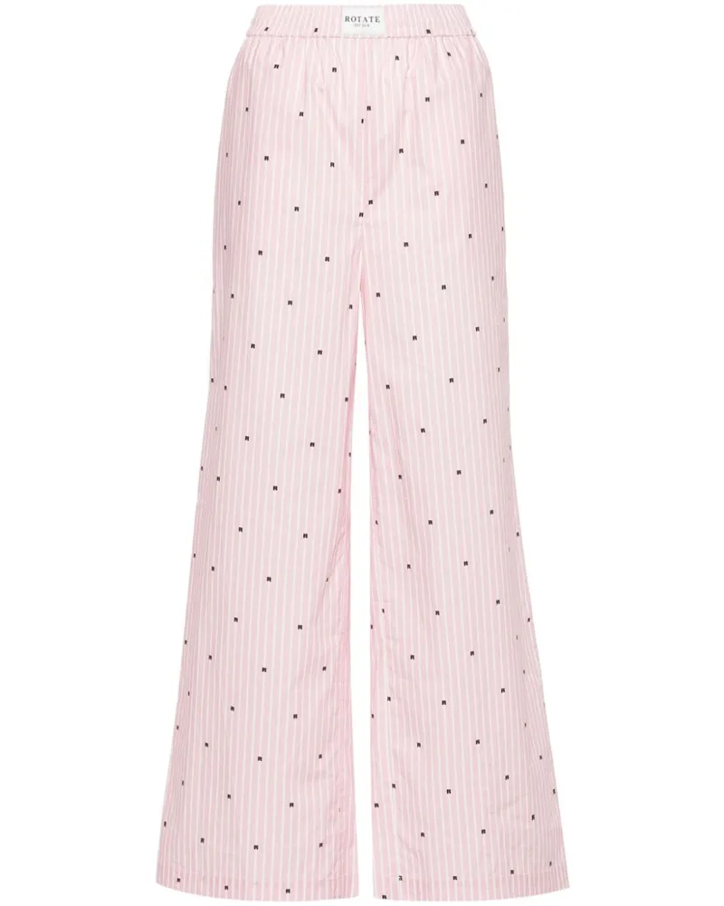 ROTATE Birger Christensen Gerade Hose mit Logo-Print Rosa