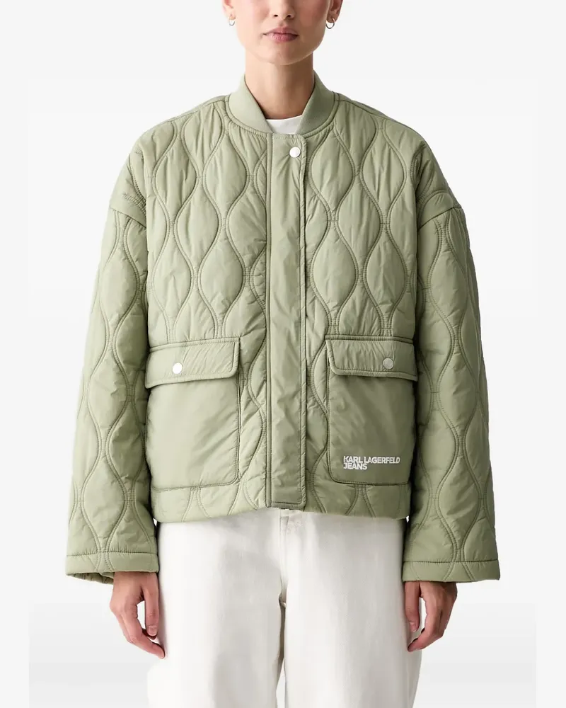 Karl Lagerfeld quilted logo-print jacket - Grün Grün