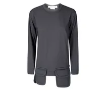 Langarmshirt mit Taschendetail - Schwarz
