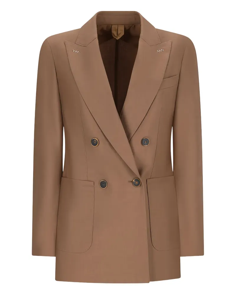 Max Mara Doppelreihiges Kleid mit aufgesetzter Tasche - Braun Braun