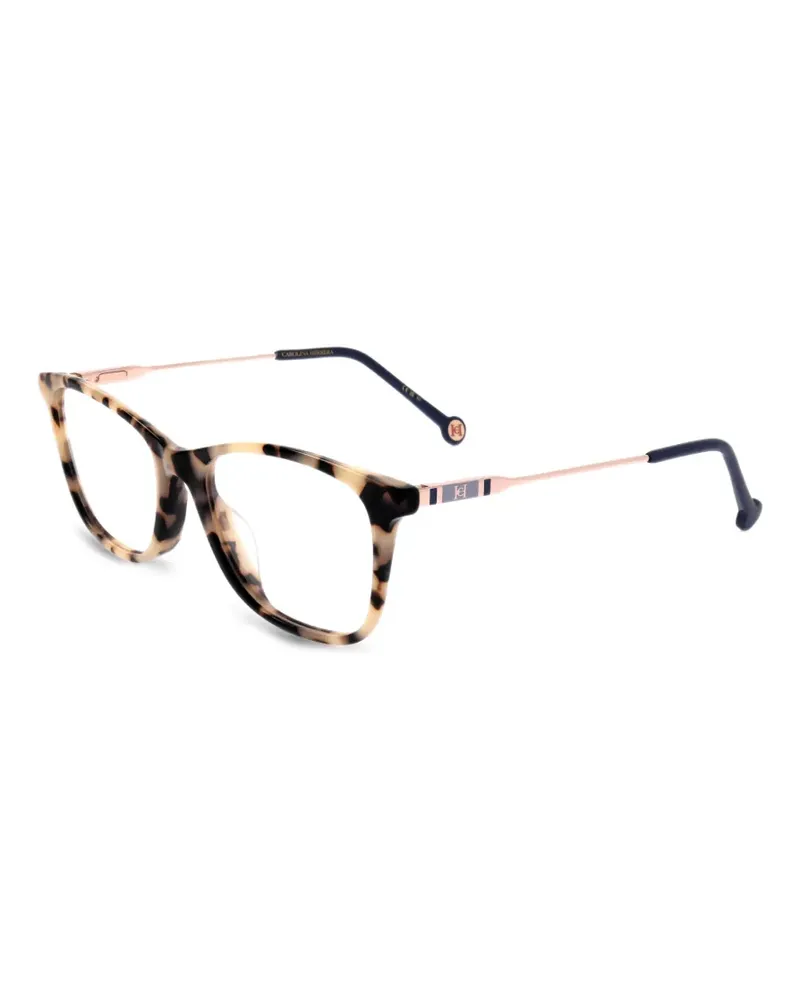 Carolina Herrera New York Eckige Brille in Schildpattoptik - Nude Nude