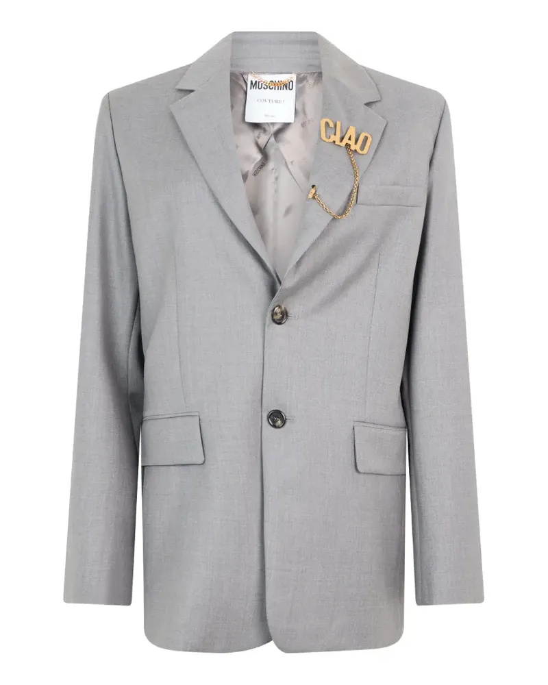 Moschino Sakko mit Logo-Schild - Grau Grau