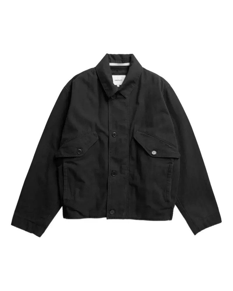 Norse Projects Vandel Jacke mit Knopfleiste - Schwarz Schwarz