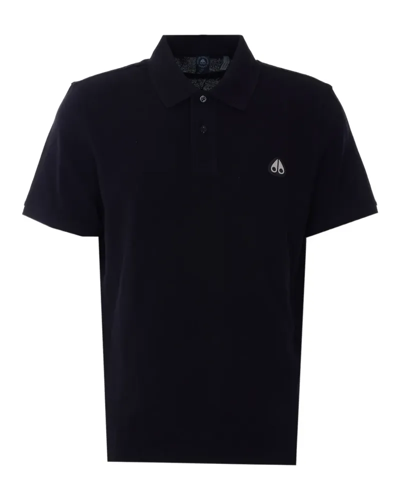 Moose Knuckles Everett logo-patch polo shirt - Schwarz Schwarz